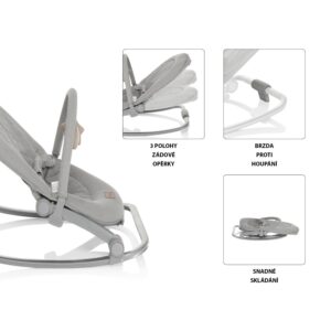 ZOPA LEŽALJKA RELAX 2 - MINT TRIANGLES/GREY - Slika 4