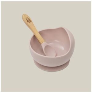 INTERBABY SILIKONSKA ZDJELICA + ŽLICA - DARK PINK - Slika 3