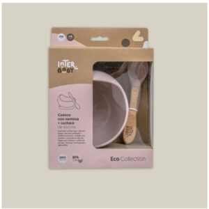 INTERBABY SILIKONSKA ZDJELICA + ŽLICA - DARK PINK - Slika 5