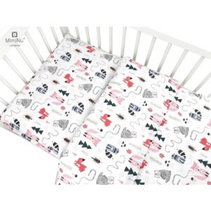 MIMINU POSTELJINA SET 2 ELEM. VESELA LISICA ROZA ( ZA KREVETIĆ 120X60 CM )