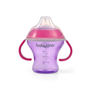 BABYONO NEPROLIJEVAJUĆA ČAŠA NATURAL LJUBIČASTO-ROZA