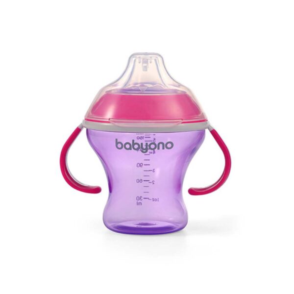 BABYONO NEPROLIJEVAJUĆA ČAŠA NATURAL LJUBIČASTO-ROZA