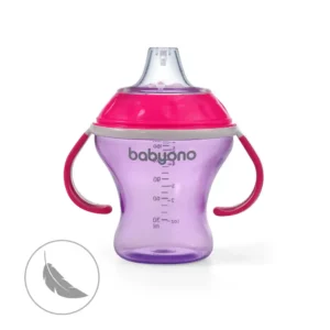 BABYONO NEPROLIJEVAJUĆA ČAŠA NATURAL LJUBIČASTO-ROZA - Slika 5