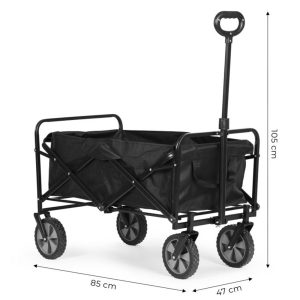 Sklopiva kolica za plažu 85x47 cm, Crna - Slika 2