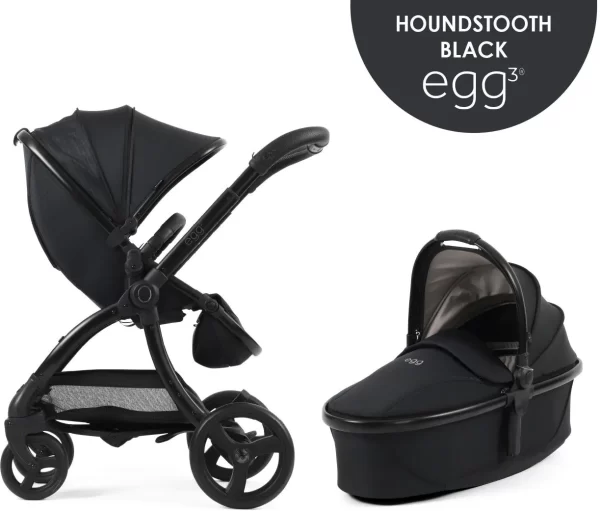 egg3® dječja kolica 2u1 - Special Edition Houndstooth Black