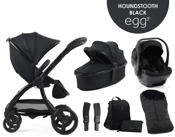 egg3® dječja kolica 6u1 - Special Edition Houndstooth Black