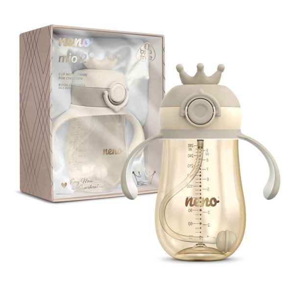 NENO MIO 2 Crown bočica sa slamkom 280 ml, Brown