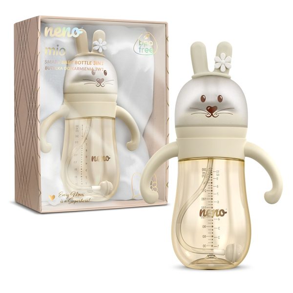 NENO MIO Rabbit 3u1 bočica za hranjenje 300 ml, Cream