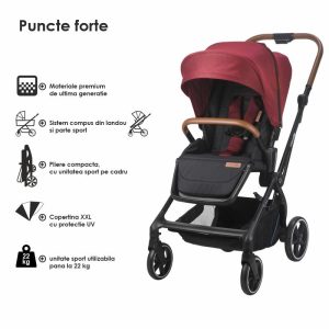 COCCOLLE SALIARA 3U1 KOLICA - CABERNET - Slika 26