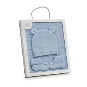 InterBaby Set prekrivač, kapica i papučice Plavo - Slika 2