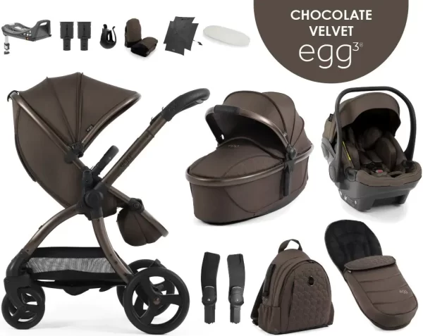 egg3® dječja kolica 12u1 - Chocolate Velvet