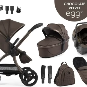 egg3® dječja kolica 9u1 - Chocolate Velvet