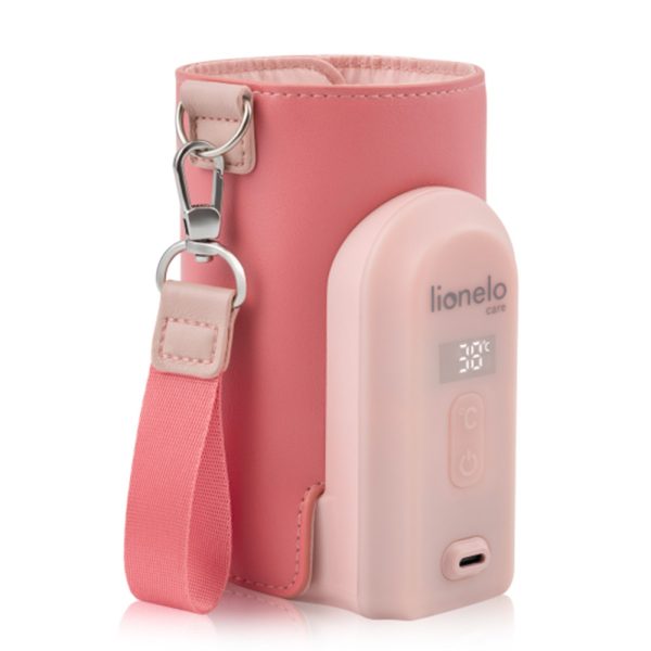 Lionelo Thermup Go Evo električni prijenosni grijač bočica, Coral Pink