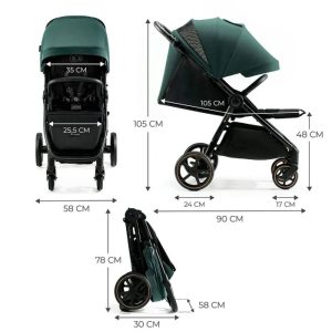Kinderkraft sportska kolica Mitzy, Jade Green - Slika 6