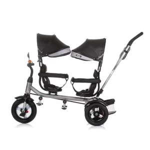 Chipolino tricikl za blizance 2Play Obsidian Silver - Slika 4