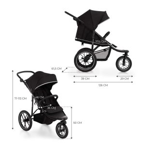 Kinderkraft sportska kolica s tri kotača HELSI 2, Black - Slika 2