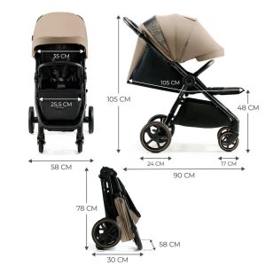 Kinderkraft sportska kolica Mitzy, Linen Beige - Slika 6