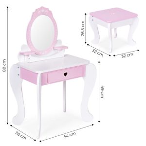Ecotoys drveni kozmetički stol s ogledalom i dodacima - Slika 9
