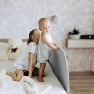 Zopa zaštitina ogradica za krevetić Monna Compact Grey - Slika 9