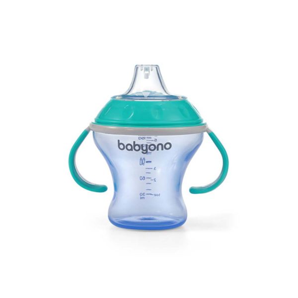 BABYONO NEPROLIJEVAJUĆA ČAŠA NATURAL PLAVO-TIRKIZNA