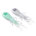 BABYONO SILIKONSKE ŽLICE S GRANIČNIKOM 6M+ SIVA/MINT