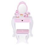 Ecotoys drveni kozmetički stol s ogledalom i dodacima