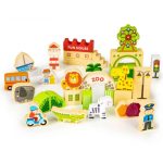 ECOTOYS EDUKATIVNI DRVENI BLOKOVI CITY ZOO OD 120 DIJELOVA