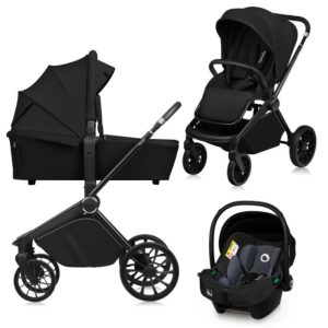 Lionelo dječja kolica Mika Plus 3u1, Black Onyx