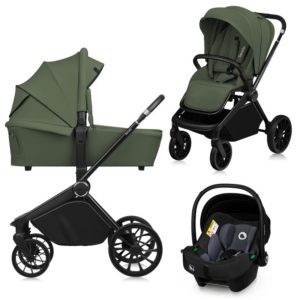 Lionelo dječja kolica Mika Plus 3u1, Green Olive