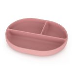 PETITE&MARS SILIKONSKI OVALNI TANJUR S ODJELJCIMA I VAKUUMOM 6M+ TAKE&MATCH - DUSTY ROSE