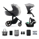 KINDERKRAFT DJEČJA KOLICA PRIME 2 MINK PRO 3U1 - SHADOW GREY - Slika 2