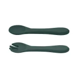 PETITE&MARS SILIKONSKA ŽLICA I VILICA TAKE&MATCH - MISTY GREEN - Slika 2