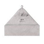 BABYONO RUČNIK BAMBUS 100X100 CM WITH EARS - SIVA - Slika 4