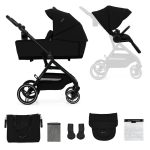 Kinderkraft dječja kolica Yoxi 2u1, Pure Black - Slika 2