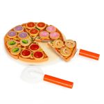 Ecotoys Drvena pizza s čičkom za rezanje od 27 elemenata - Slika 3