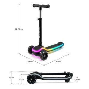 Kinderkraft romobil RAKET LED, Black - Slika 3