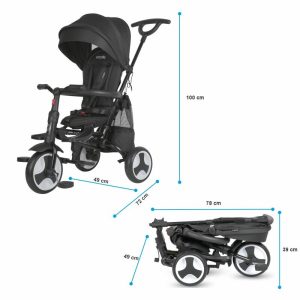 COCCOLLE SKLOPIVI TRICIKL SPECTRA PLUS PREMIUM - JET BLACK - Slika 5