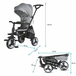 COCCOLLE SKLOPIVI TRICIKL SPECTRA PLUS PREMIUM - NEUTRAL GREY - Slika 5
