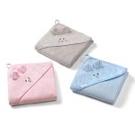 BABYONO RUČNIK BAMBUS 100X100 CM WITH EARS - PLAVA - Slika 2
