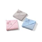 BABYONO RUČNIK BAMBUS 100X100 CM WITH EARS - ROZA - Slika 3