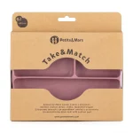 PETITE&MARS SILIKONSKI OVALNI TANJUR S ODJELJCIMA I VAKUUMOM 6M+ TAKE&MATCH - DUSTY ROSE - Slika 4