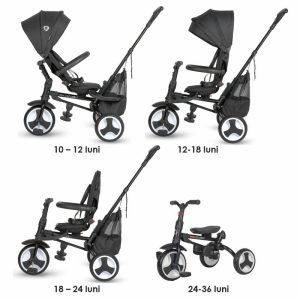 COCCOLLE SKLOPIVI TRICIKL SPECTRA PLUS PREMIUM - JET BLACK - Slika 6