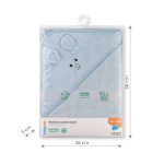 BABYONO RUČNIK BAMBUS 100X100 CM WITH EARS - PLAVA - Slika 4
