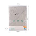 BABYONO RUČNIK BAMBUS 100X100 CM WITH EARS - SIVA - Slika 2