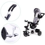 Ecotoys Tricikl s okretnim sjedalom 360 s bijelom konstrukcijom, siva - Slika 5