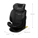 KINDERKRAFT I-FIX I-SIZE AUTOSJEDALICA 0-36 KG ( 40-150 CM ) 360 - GRAFIT CRNA - Slika 2