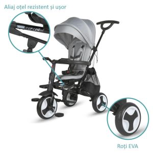 COCCOLLE SKLOPIVI TRICIKL SPECTRA PLUS PREMIUM - NEUTRAL GREY - Slika 8