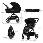Kinderkraft dječja kolica Yoxi 2u1, Pure Black - Slika 6