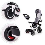 Ecotoys Tricikl s okretnim sjedalom 360 s bijelom konstrukcijom, siva - Slika 3