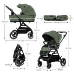 Kinderkraft dječja kolica Yoxi MINK PRO 3u1, Mystic Green - Slika 7